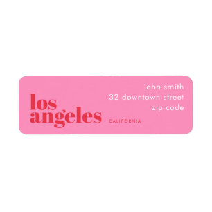 Los Angeles California resident Address Label Return Address Label