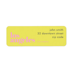 Los Angeles California resident Address Label Return Address Label