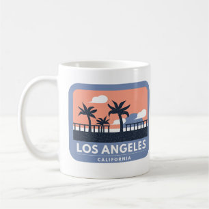 Los Angeles California Retro Skyline Design Coffee Mug