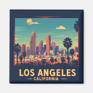 Los Angeles California Retro Travel Magnet