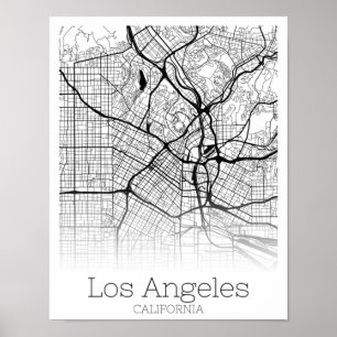 Los Angeles California Road Map Instant Download Poster