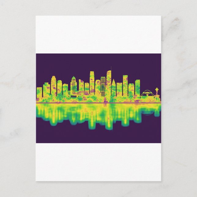Los Angeles California Skyline Holiday Postcard (Front)