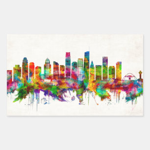 Los Angeles California Skyline Rectangular Sticker