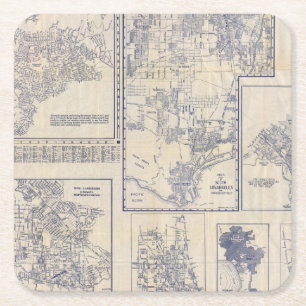 Los Angeles, California Square Paper Coaster
