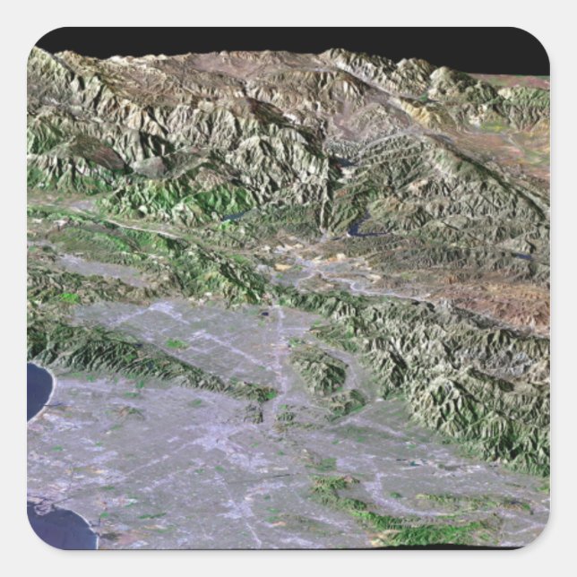 Los Angeles, California Square Sticker (Front)