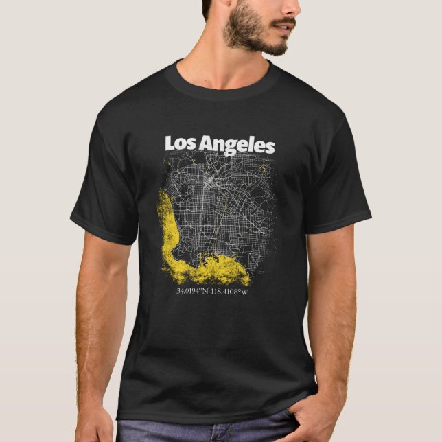 Los Angeles California Street Map Hometown Pride S T-Shirt (Front)