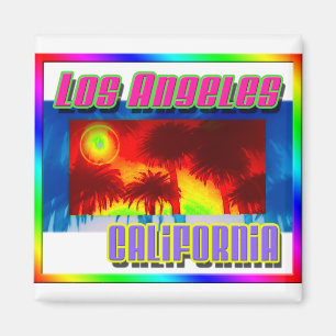 "Los Angeles California Sunset Palm Trees" Magnet