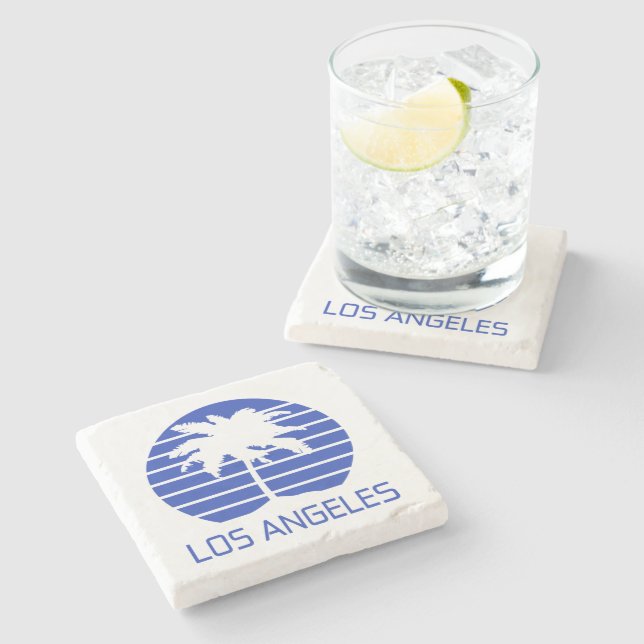 Los Angeles California Sunset  Stone Coaster (Side)