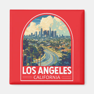 Los Angeles California Travel Art Emblem Magnet