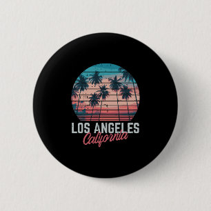 Los Angeles California Trees Retro Summer Vacation 6 Cm Round Badge