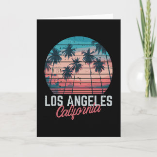 Los Angeles California Trees Retro Summer Vacation Card