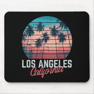 Los Angeles California Trees Retro Summer Vacation Mouse Pad