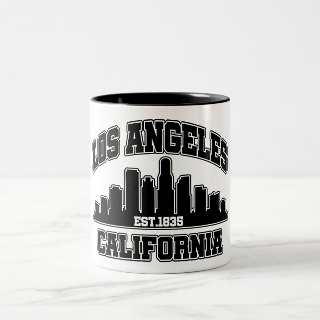 Los Angeles,California Two-Tone Coffee Mug (Center)