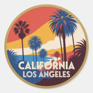 Los Angeles California USA Pacific Coast City Classic Round Sticker