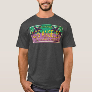 Los Angeles California USA Palm Trees  License Pla T-Shirt