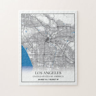 Los Angeles California USA Travel City Map Jigsaw Puzzle