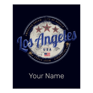 Los Angeles California USA Vintage West Coast Poster
