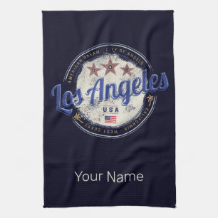 Los Angeles California USA Vintage West Coast Tea Towel