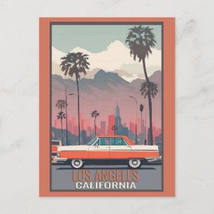 Los Angeles California Vintage Car Travel Postcard