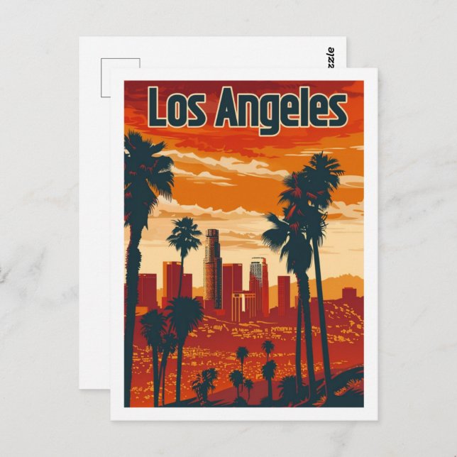 Los Angeles California Vintage Famous TravelPlace  Postcard (Front/Back)
