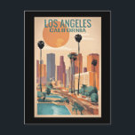 Los Angeles, California vintage illustration, Postcard<br><div class="desc">Los Angeles,  California picturesque vintage illustration in artful colours.</div>