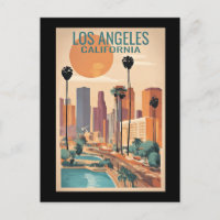 Los Angeles, California vintage illustration,