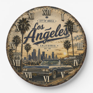 Los Angeles California Vintage Retro Paper Plate