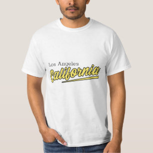 Los Angeles California Yellow Typography  T-Shirt