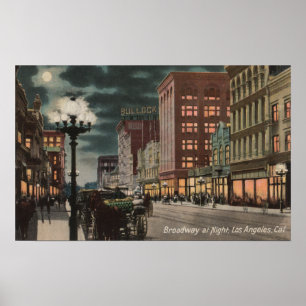 Los Angeles, CAStreet View of Broadway at Poster