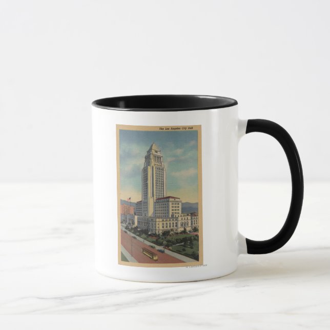 Los Angeles, CAView of City Hall and Cable Car Mug (Right)