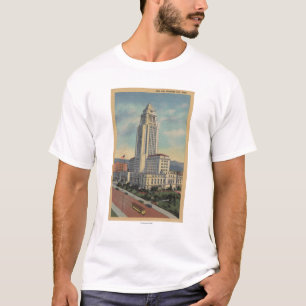 Los Angeles, CAView of City Hall and Cable Car T-Shirt
