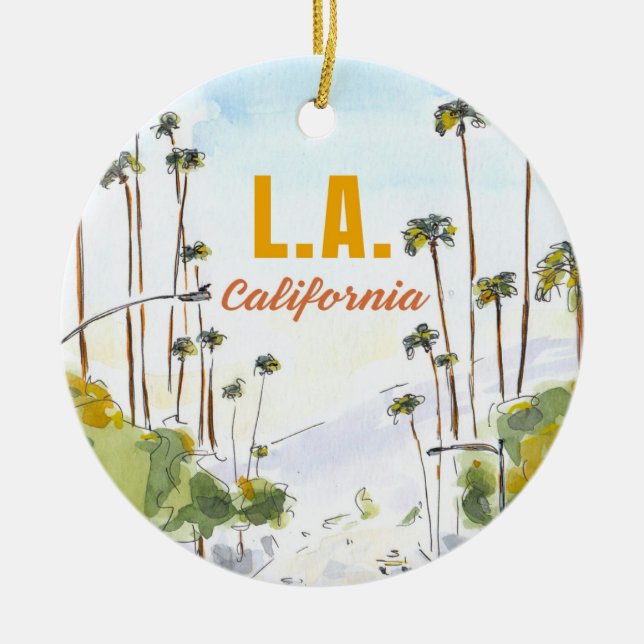 Los Angeles Ceramic Ornament (Front)