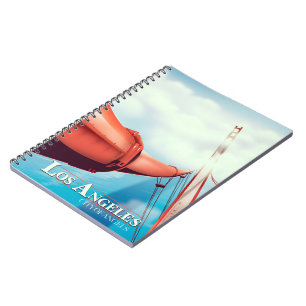Los Angeles "city of Angels" Vacation poster. Notebook
