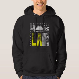 Los Angeles City Skyline Cityscape Retro Urban Tra Hoodie
