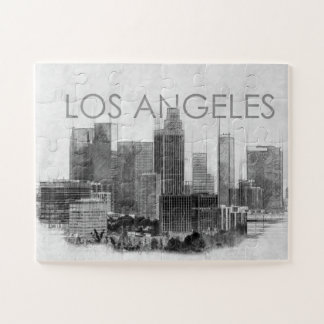 Los Angeles city skyline sketch Jigsaw Puzzle
