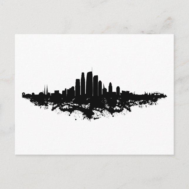 Los Angeles City Skyline Watercolor  Postcard (Front)