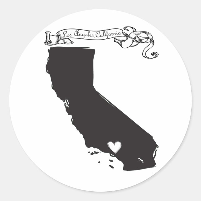 Los Angeles Classic Round Sticker (Front)