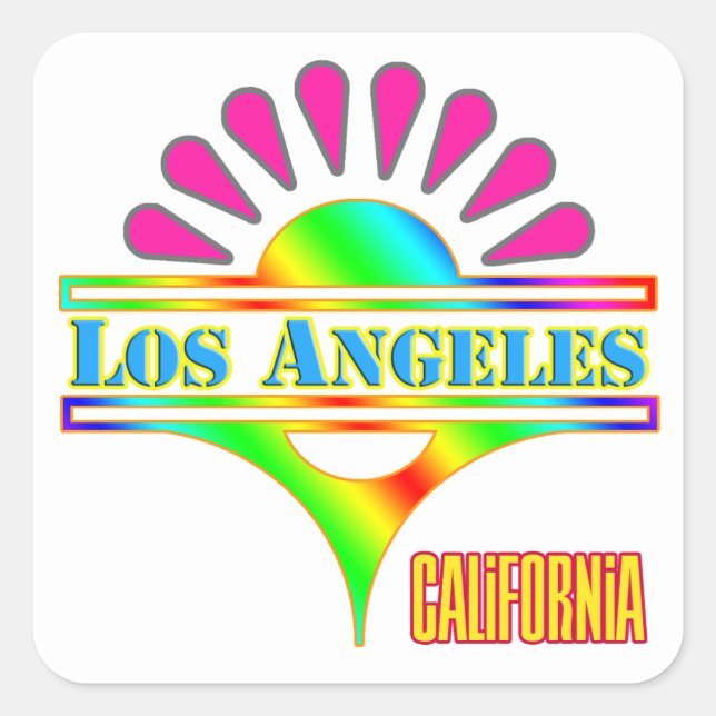 "Los Angeles Colourful 1" Sticker (Front)