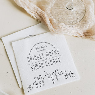 Los Angeles Deco Skyline   Wedding Event Napkins
