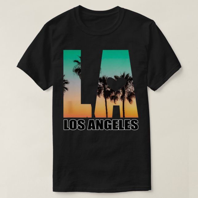Los Angeles design LA Palm Tree Sunset Boulevard T T-Shirt (Design Front)