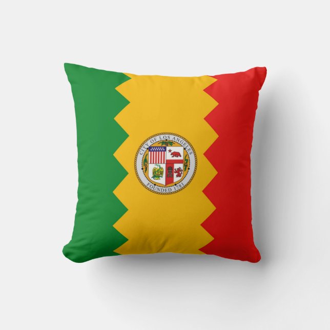 Los Angeles Flag American MoJo Pillow (Front)
