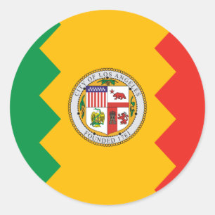 Los Angeles Flag Classic Round Sticker