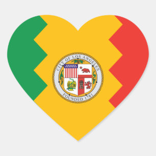 Los Angeles Flag Heart Sticker