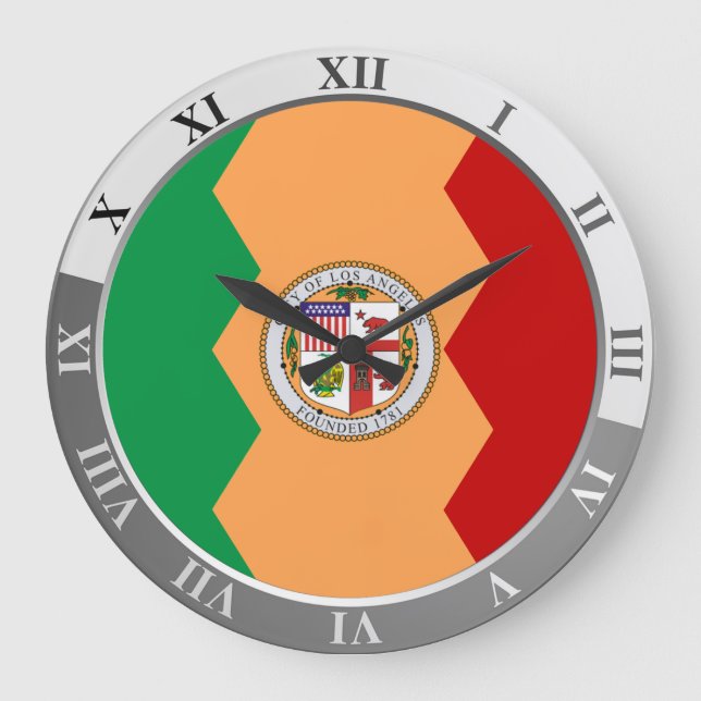 Los Angeles flag Large Clock (Front)