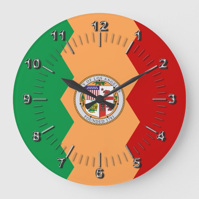 Los Angeles flag Large Clock (Front)