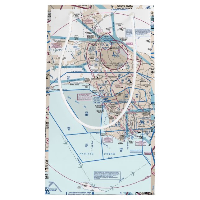 Los Angeles Flyway Chart Small Gift Bag (Front)