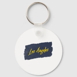 Los Angeles Handwritten Yellow Typography  Key Ring