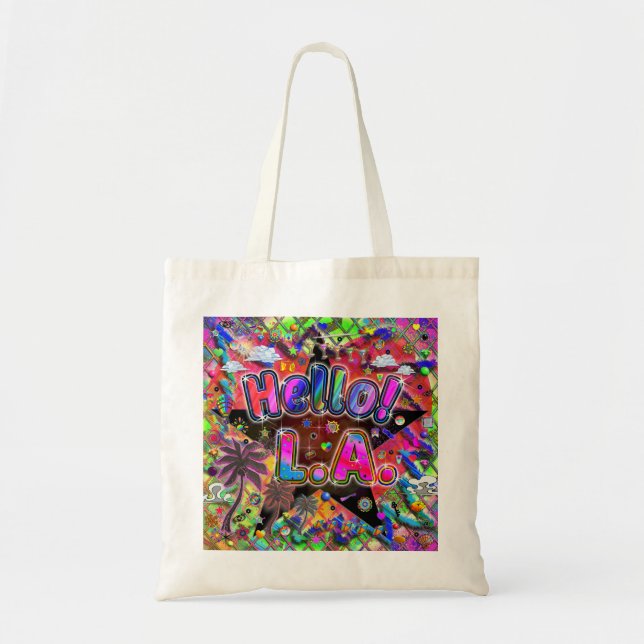 Los Angeles Hello! Tote Bag! Bag (Front)