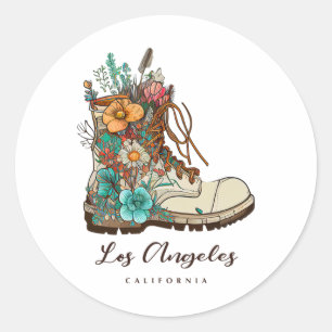 Los Angeles Hiking Outdoors Souvenir  Classic Round Sticker