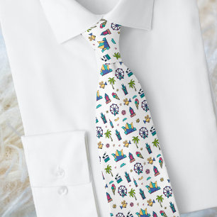 Los Angeles Icon Seamless Pattern Tie